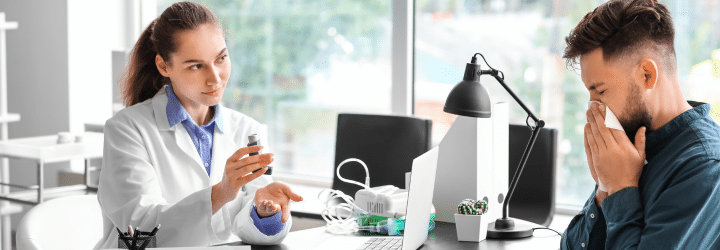 patient speaking with an allergist 