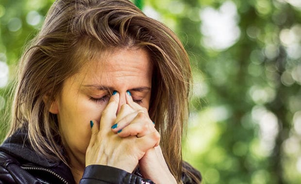 Woman with Sinus Pressure